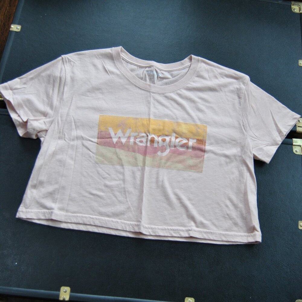 Wrangler Light Pink Horizon Design Crop Top Medium